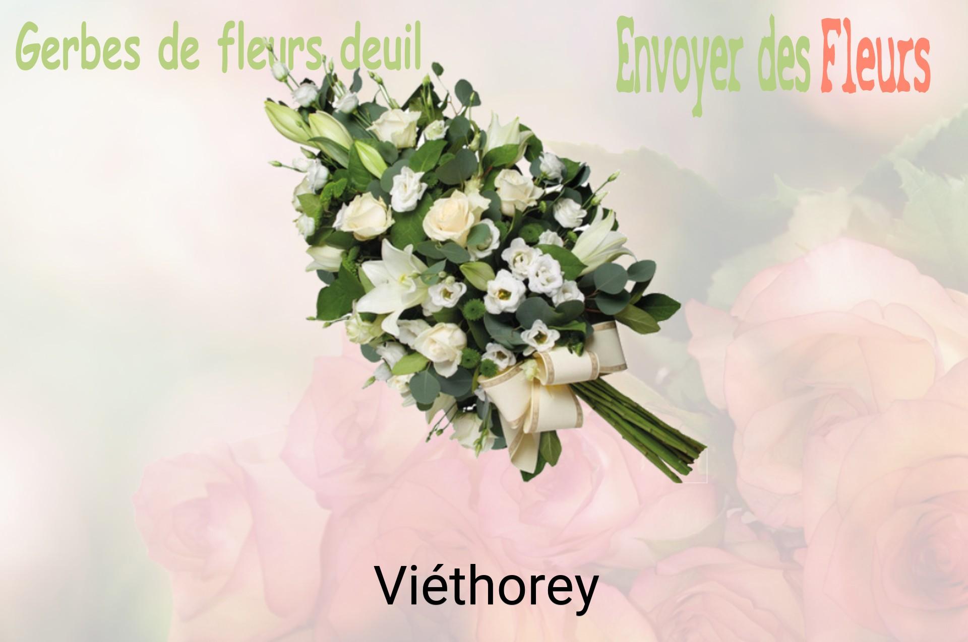 Gerbe de fleurs de deuil livrée à Viéthorey
